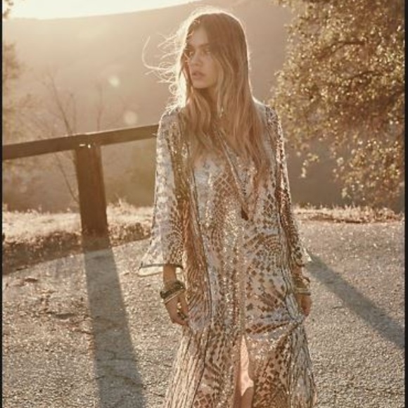 free people silver maxi